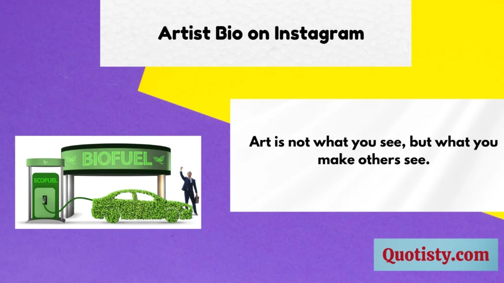 Artist Bio on Instagram 
